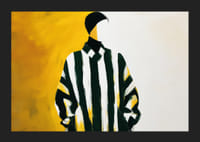 Stilfuld poster med grafisk silhuett i gult och svartvitt-5