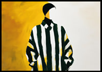 Affiche élégante avec silhouette graphique en jaune, noir et blanc-6