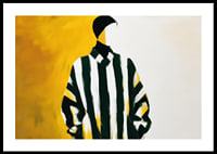 Affiche élégante avec silhouette graphique en jaune, noir et blanc-0