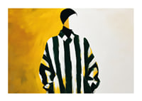 Affiche élégante avec silhouette graphique en jaune, noir et blanc-1