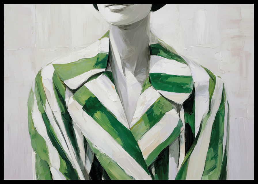 Groengestreepte elegantie ontmoet modern minimalisme-12