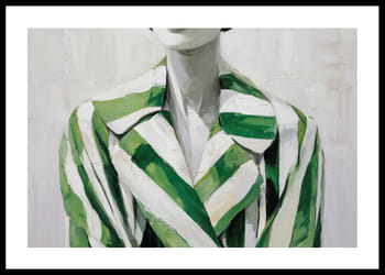 Poster Silhouette In Green Stripes