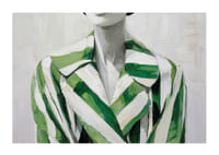 Groengestreepte elegantie ontmoet modern minimalisme-1