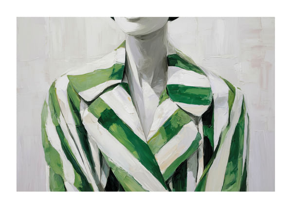 Poster Silhouette In Green Stripes