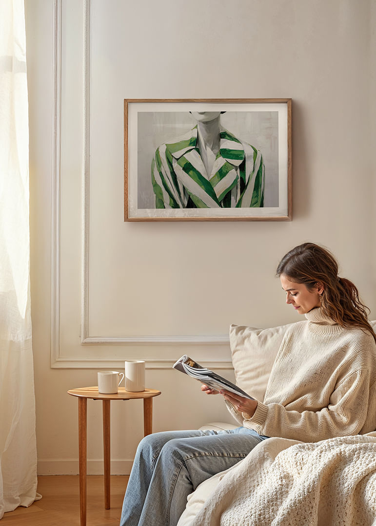 Groengestreepte elegantie ontmoet modern minimalisme-12