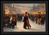 Un couple romantique danse sous les lumières scintillantes de l'hiver-4