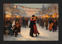 A romantic couple dances under sparkling winter lights-5