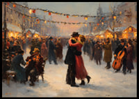 Un couple romantique danse sous les lumières scintillantes de l'hiver-6