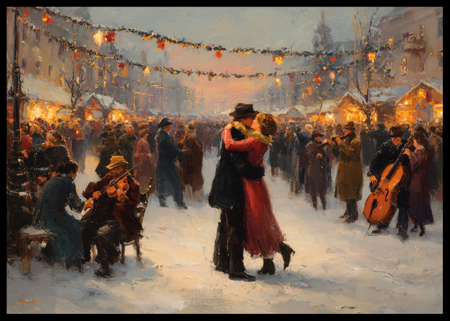 Romantyczna para tańczy pod błyszczącymi zimowymi światłami-12