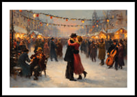 Un couple romantique danse sous les lumières scintillantes de l'hiver-0