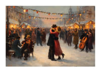 Romantyczna para tańczy pod błyszczącymi zimowymi światłami-1