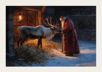 Santa meets the reindeer on a magical winter evening-3