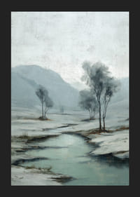 En vintrig å slingrar sig genom ett fridfullt snölandskap-5