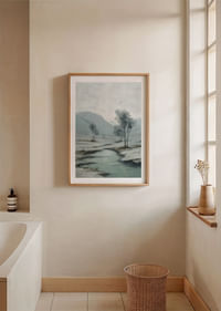 Une rivière hivernale serpente à travers un paysage enneigé paisible-4