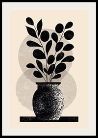 Une plante élégante en noir et blanc confère à la pièce style et sérénité.-2