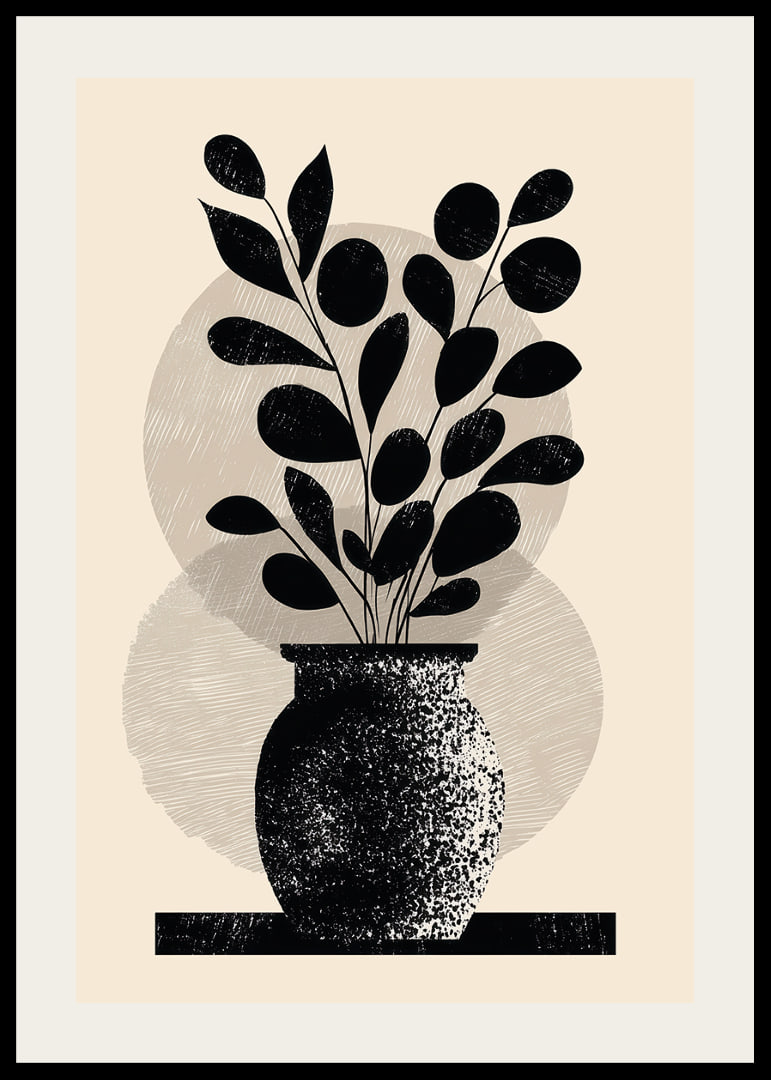 Une plante élégante en noir et blanc confère à la pièce style et sérénité.-12