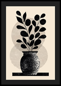 Une plante élégante en noir et blanc confère à la pièce style et sérénité.-4