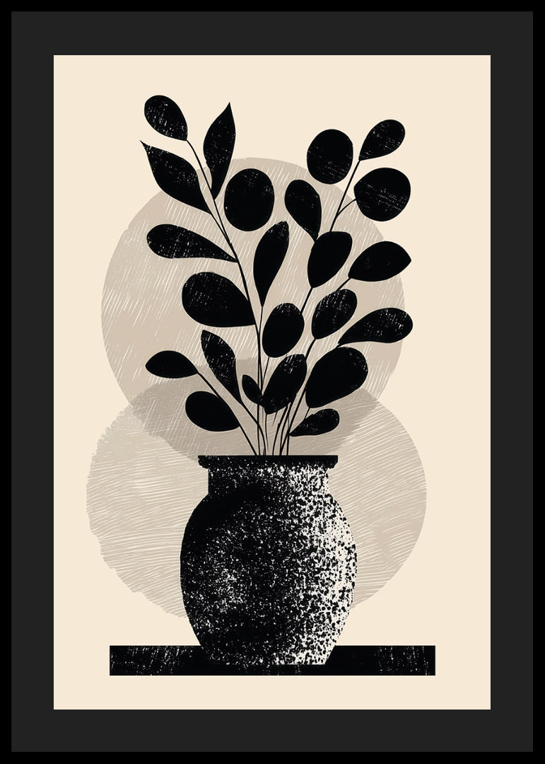 Une plante élégante en noir et blanc confère à la pièce style et sérénité.-12