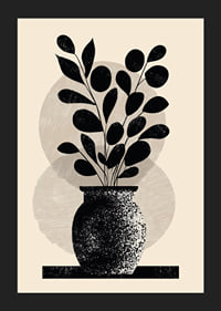 Une plante élégante en noir et blanc confère à la pièce style et sérénité.-5