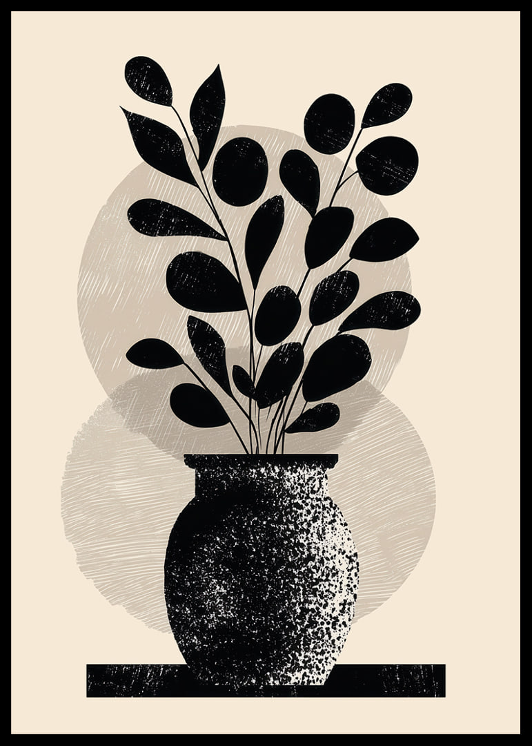 Une plante élégante en noir et blanc confère à la pièce style et sérénité.-12