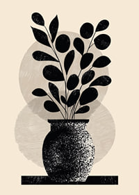 Une plante élégante en noir et blanc confère à la pièce style et sérénité.-7