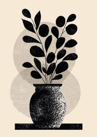 Elegant plante i svart og hvitt gir rommet stil og ro-3