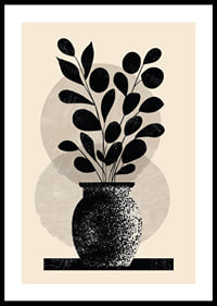 Une plante élégante en noir et blanc confère à la pièce style et sérénité.-0