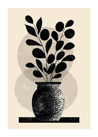 Une plante élégante en noir et blanc confère à la pièce style et sérénité.-1