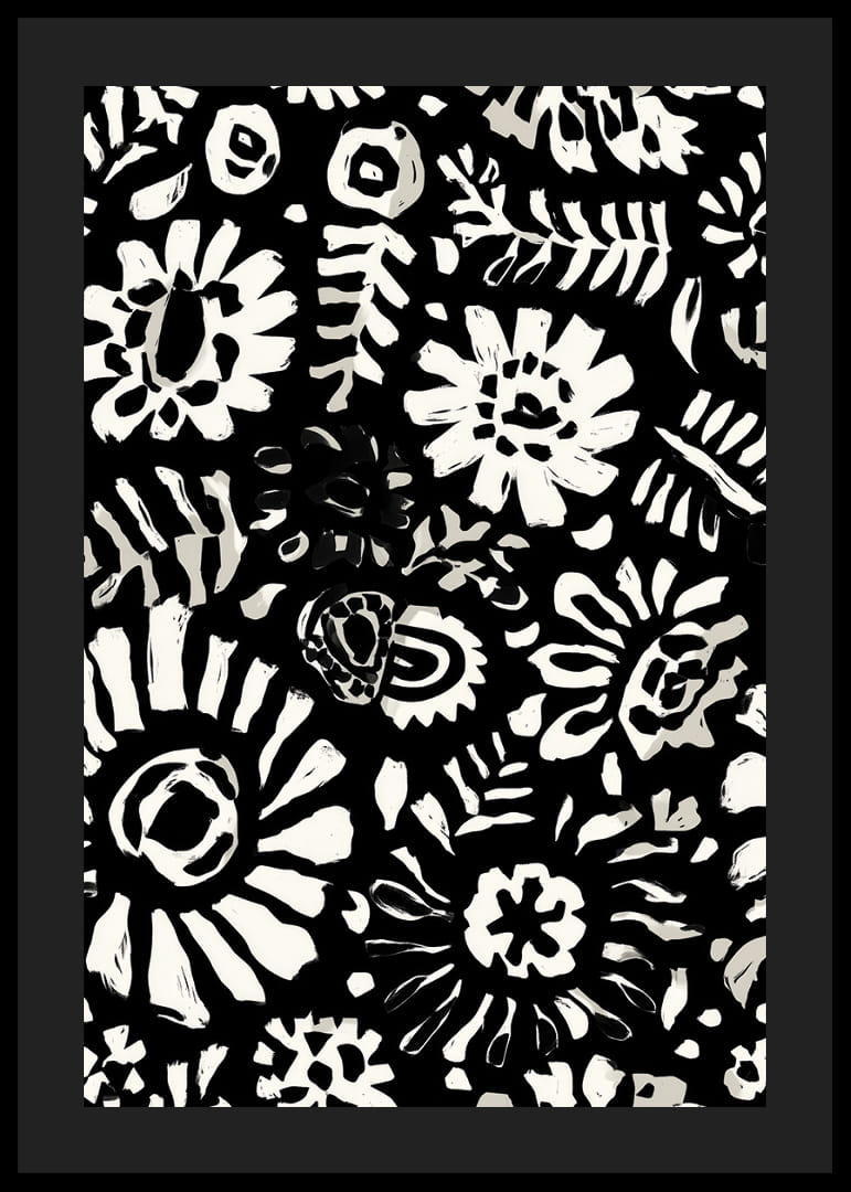 Exotiska flora i svartvitt skapar dramatisk kontrast-12