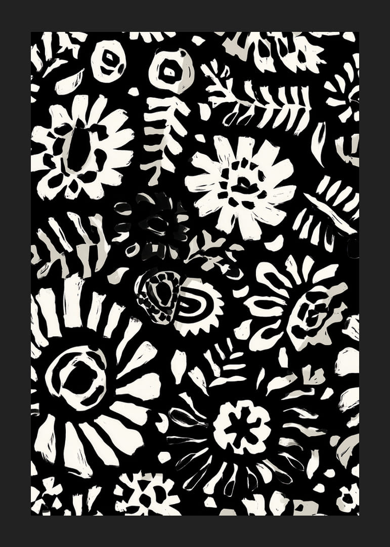 Exotiska flora i svartvitt skapar dramatisk kontrast-12