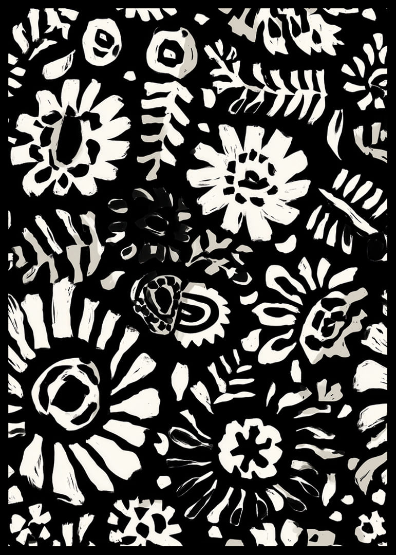 La flora exótica en blanco y negro crea un contraste dramático-12