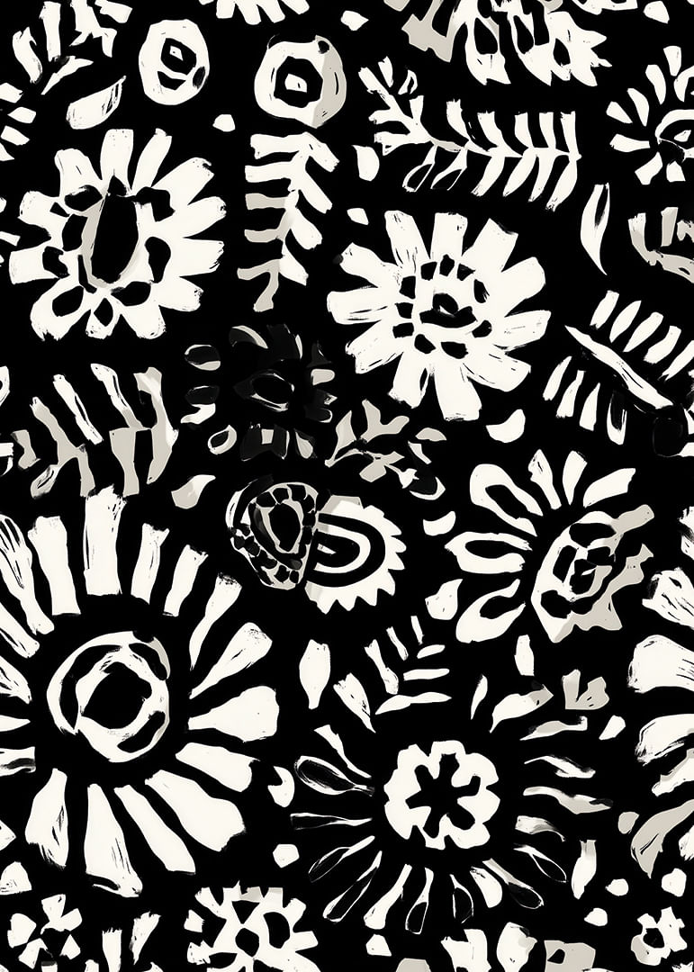 La flora exótica en blanco y negro crea un contraste dramático-12