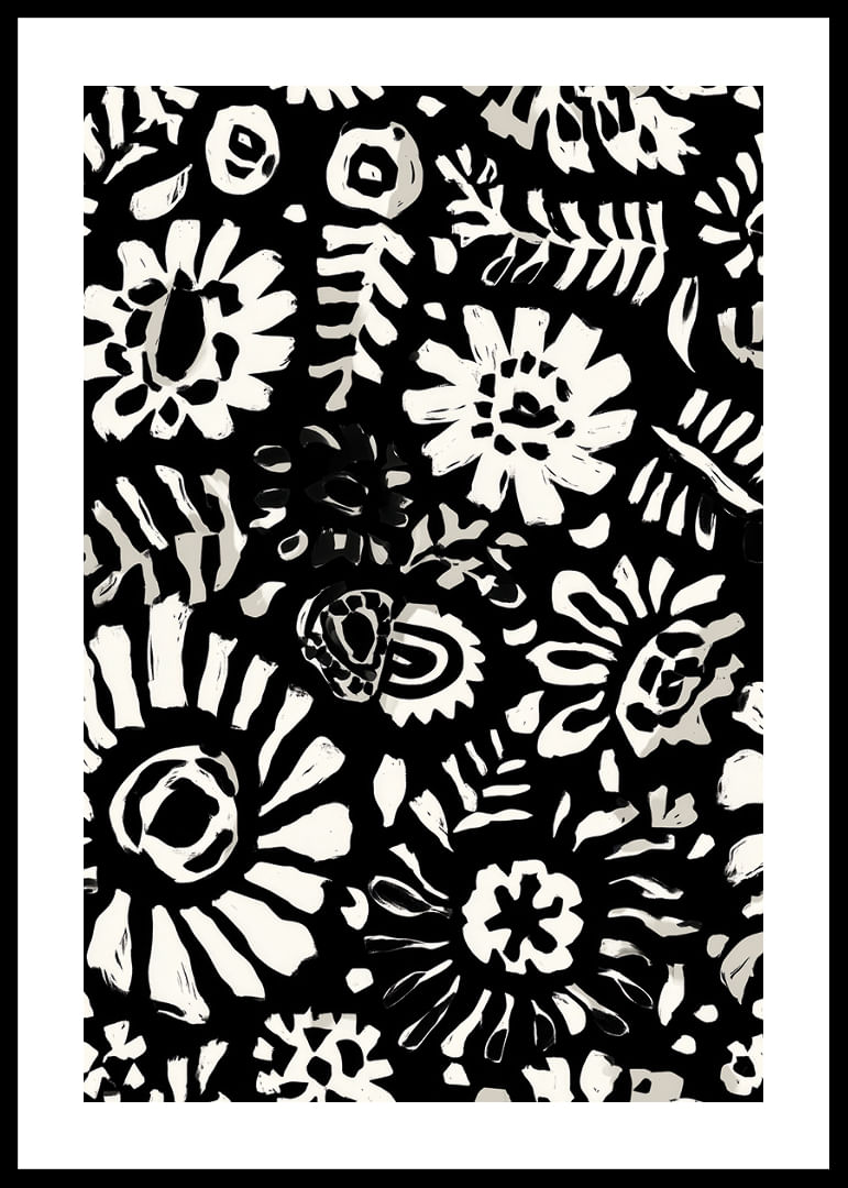 La flora exótica en blanco y negro crea un contraste dramático-12