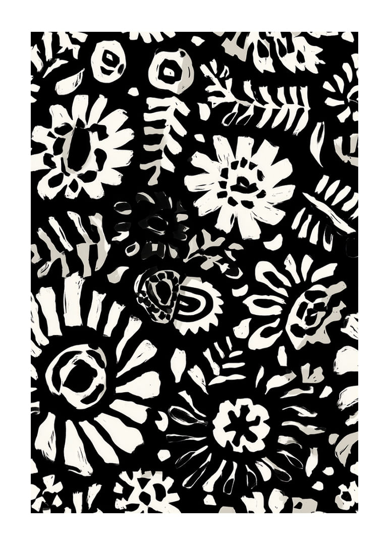 La flora exótica en blanco y negro crea un contraste dramático-12