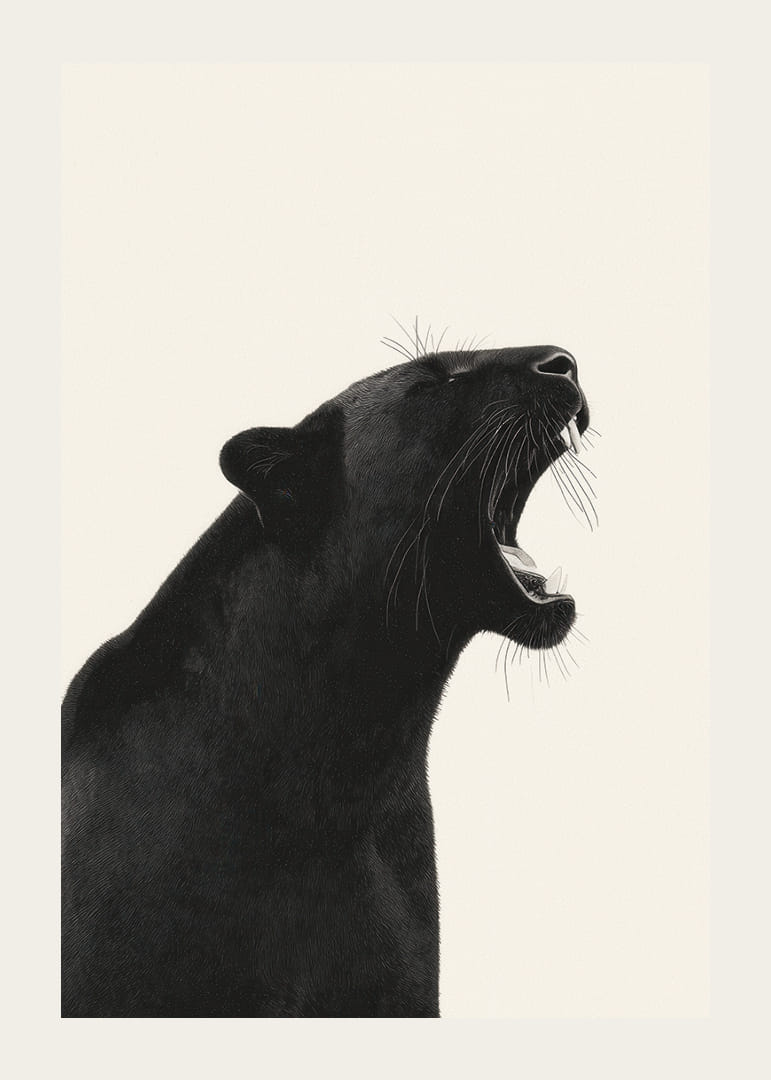 Black panther roars with strength and elegance against light background-12