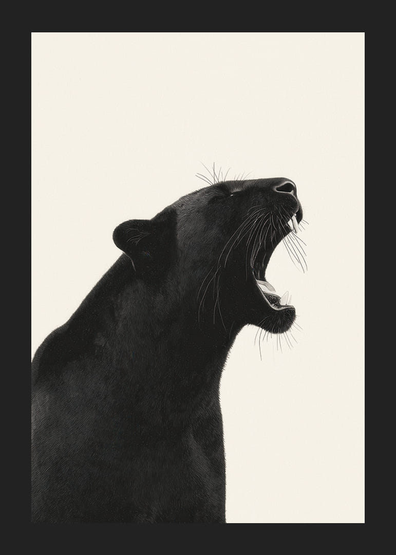 Black panther roars with strength and elegance against light background-12