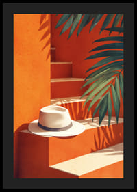 Ett solbelyst paradis med avslappnande toner av orange och grönt-4