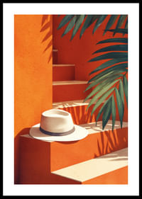 Un paraíso bañado por el sol con relajantes tonos naranja y verde-0