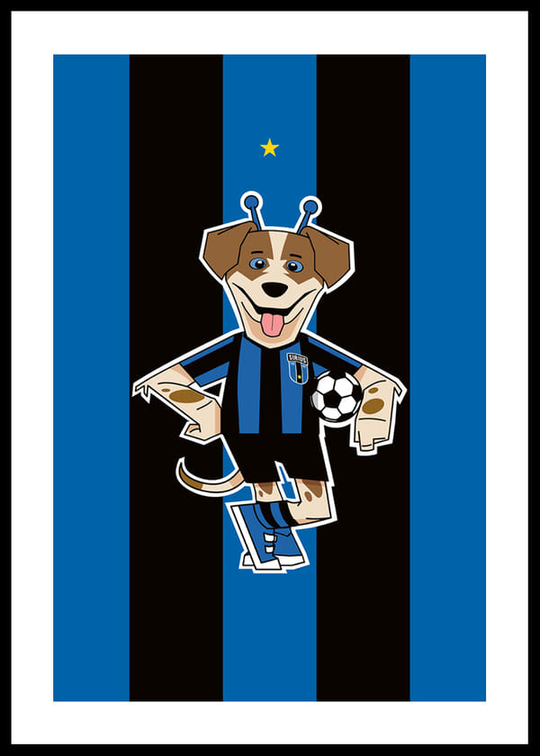 Poster Spurt Illustration Blå/Svart