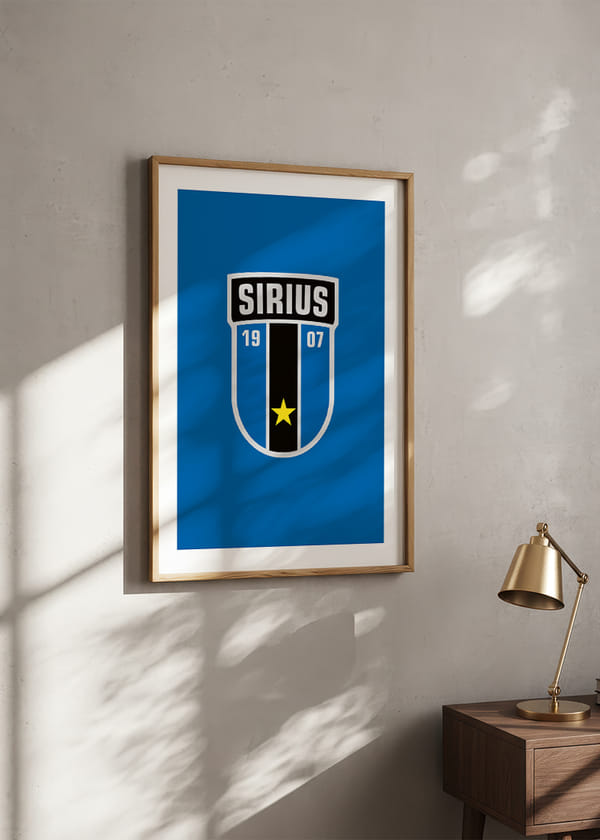 Poster Logo Sirius Fotboll Blå crossfade
