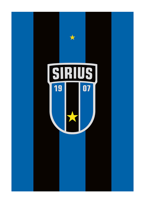 Poster Logo Sirius Fotboll Svart/Blå