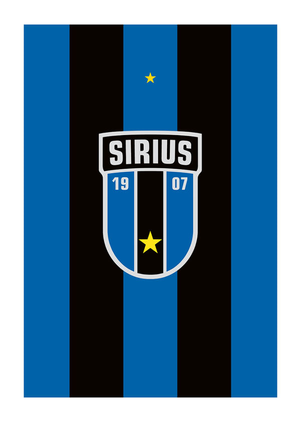 Poster Logo Sirius Fotboll Svart/Blå