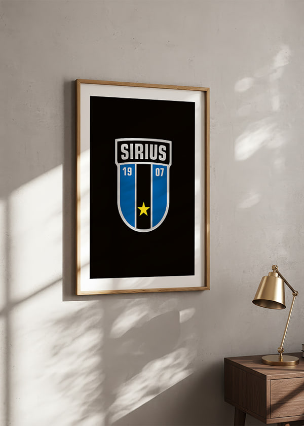 Poster Logo Sirius Fotboll Svart crossfade