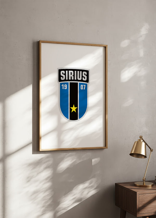 Poster Logo Sirius Fotboll Vit crossfade