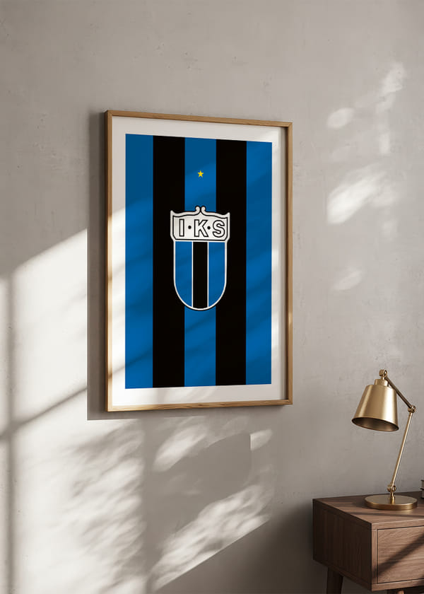 Poster Historisk Logo Sirius Fotboll Svart/Blå crossfade