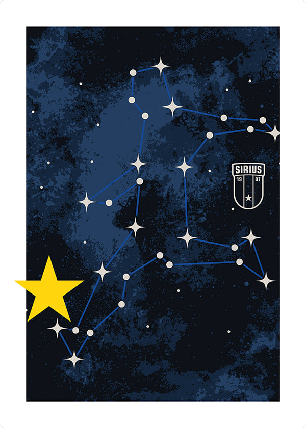 Poster Stjärnbild Sirius Fotboll