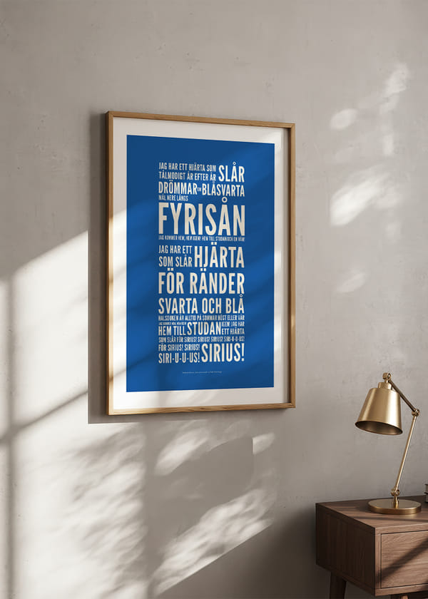 Poster Fotbollsvänner Blå crossfade