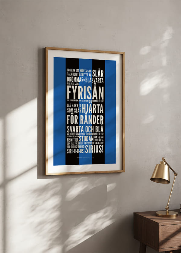 Poster Fotbollsvänner Svart/Blå crossfade
