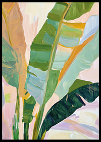 Abstract brush strokes of tropical foliage in vibrant colors-6