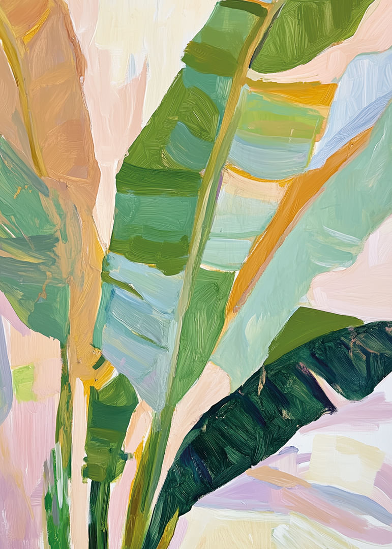 Coups de pinceau abstraits de feuillage tropical aux couleurs vibrantes-12